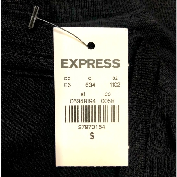 EXPRESS Skimming Scoop Neck black Tee short sleeves size S NWT - Picture 5 of 8